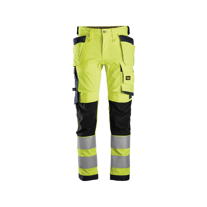 Pantalon en tissu extensible avec poches holster, haute visibilité, Classe 2