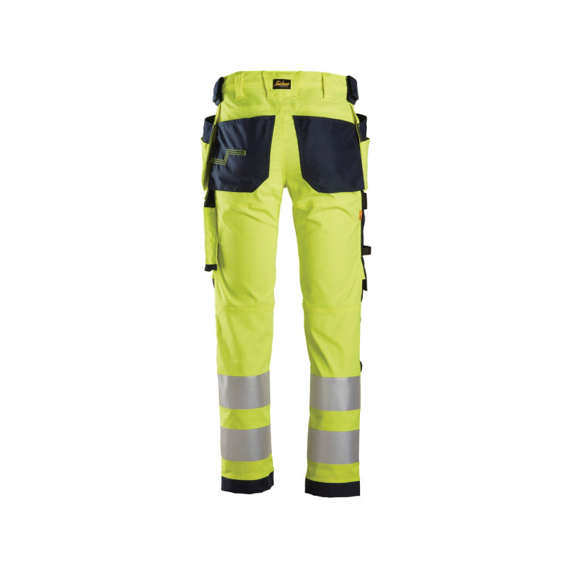 Pantalon en tissu extensible avec poches holster, haute visibilité, Classe 2
