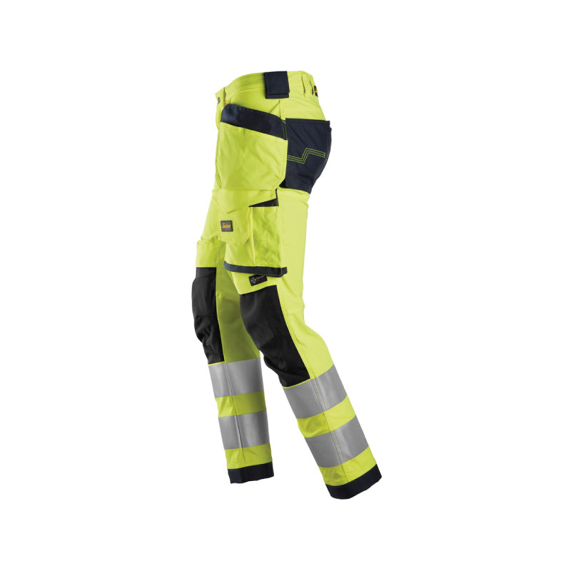 Pantalon en tissu extensible avec poches holster, haute visibilité, Classe 2