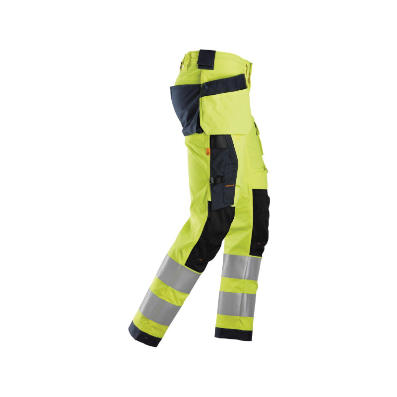 Pantalon en tissu extensible avec poches holster, haute visibilité, Classe 2