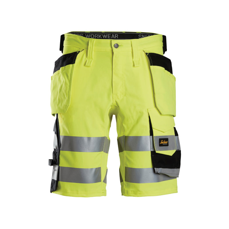 Short en tissu extensible avec poches holster haute visibilité, Classe 1