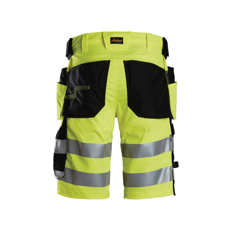 Short en tissu extensible avec poches holster haute visibilité, Classe 1