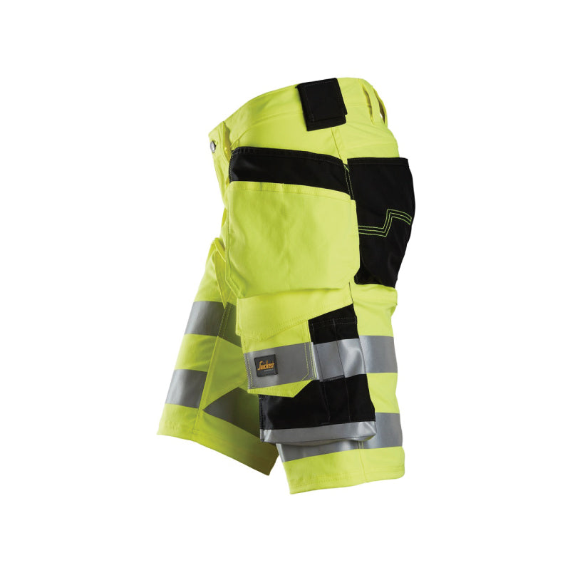 Short en tissu extensible avec poches holster haute visibilité, Classe 1