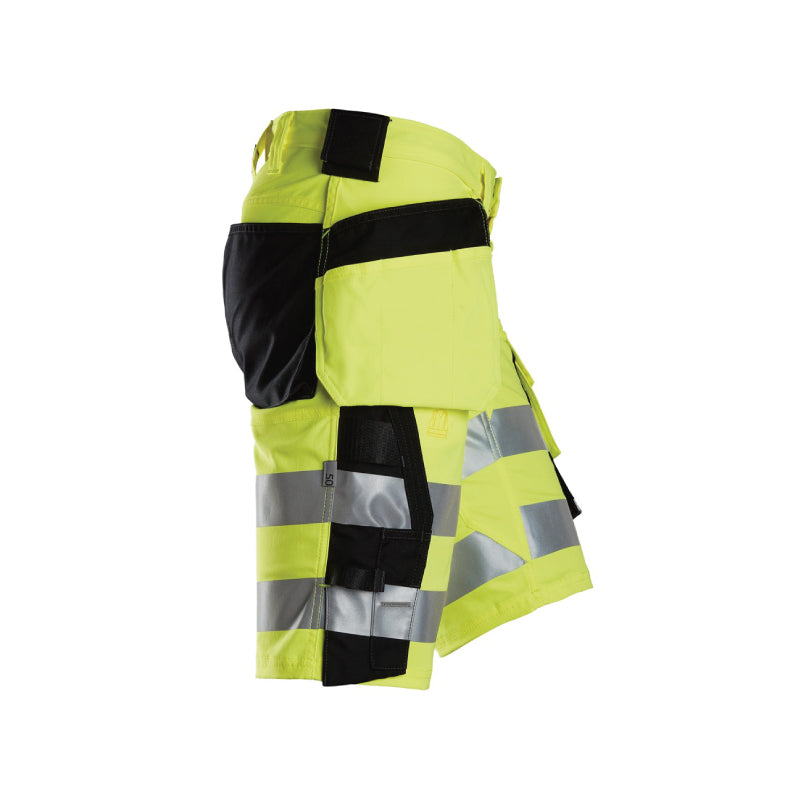 Short en tissu extensible avec poches holster haute visibilité, Classe 1