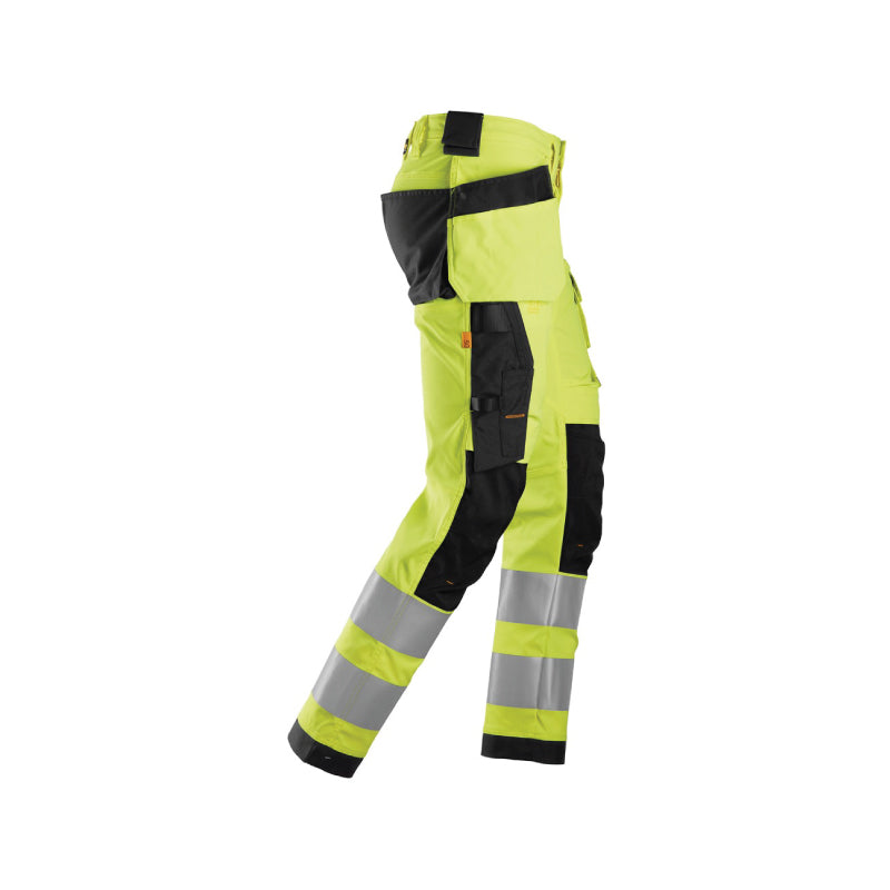 Pantalon en tissu extensible avec poches holster, haute visibilité, Classe 2
