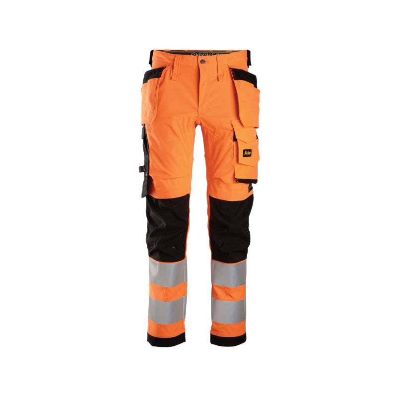 Pantalon en tissu extensible avec poches holster, haute visibilité, Classe 2