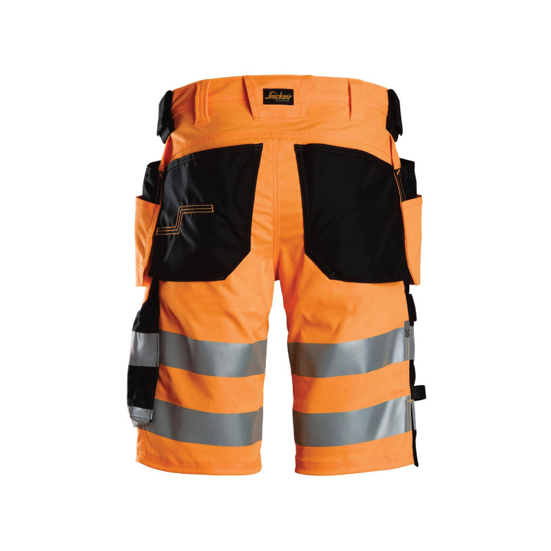 Short en tissu extensible avec poches holster haute visibilité, Classe 1