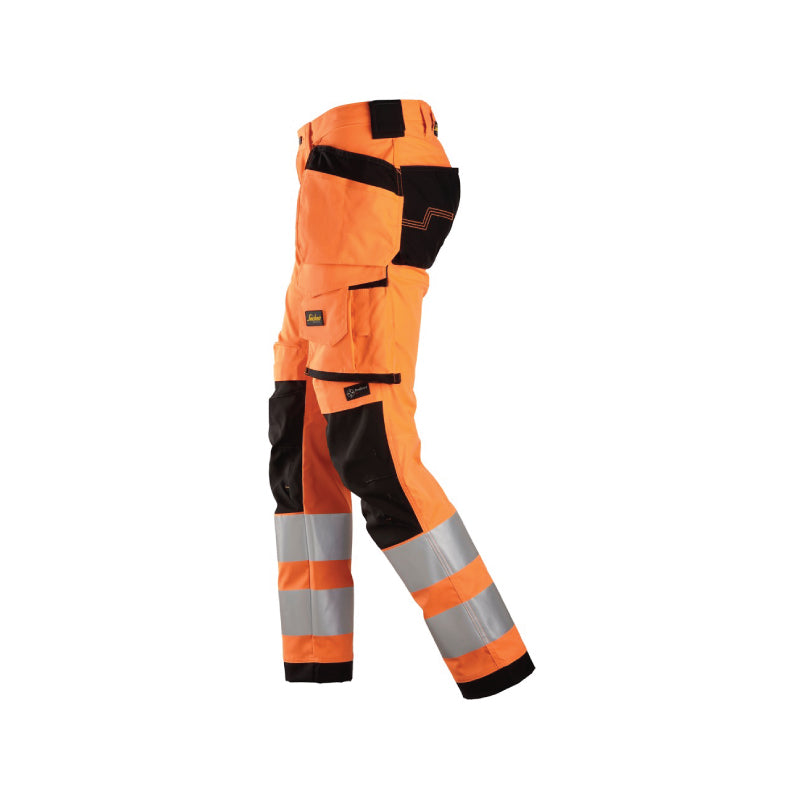 Pantalon en tissu extensible avec poches holster, haute visibilité, Classe 2