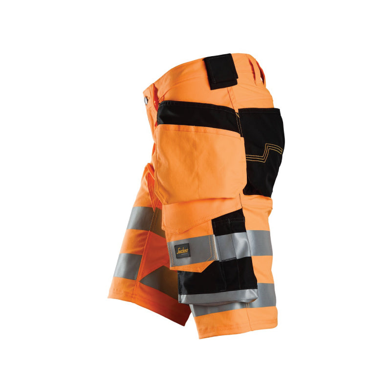 Short en tissu extensible avec poches holster haute visibilité, Classe 1