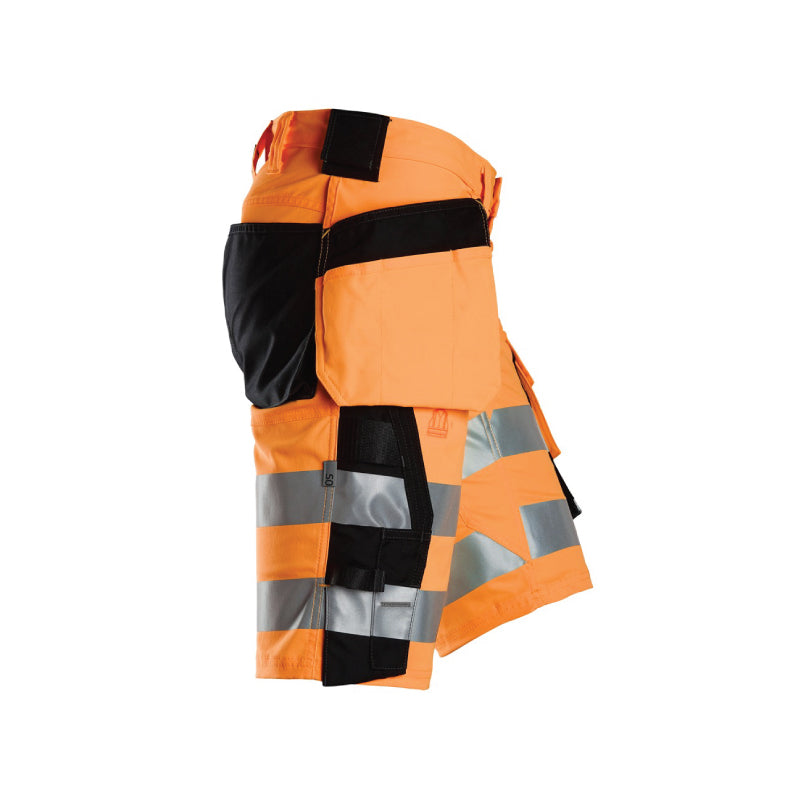 Short en tissu extensible avec poches holster haute visibilité, Classe 1