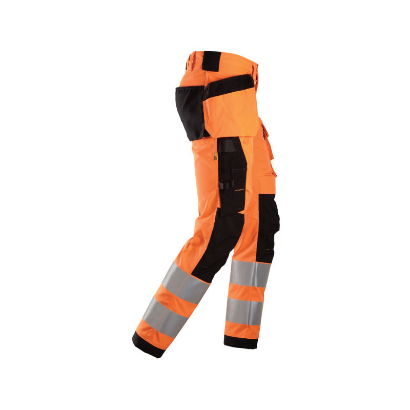 Pantalon en tissu extensible avec poches holster, haute visibilité, Classe 2